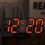 3D Large LED Digital Wall Clock with Alarm & Temperature Display (Orginal) - Image 2